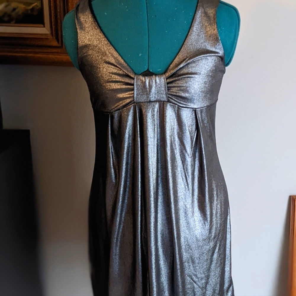 Lola Silver Bow Dress - Size Small